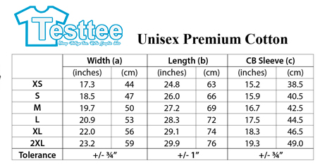 Thrasher Size Chart