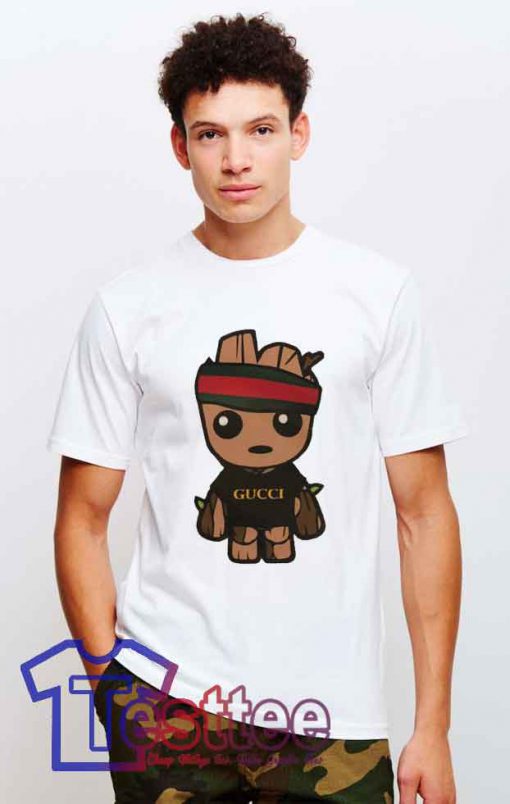 Cheap Baby Groot X Gucci Red Strip Tees