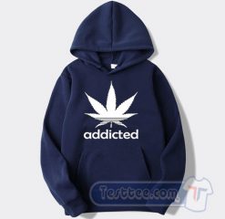 Addicted Cannabis Adidas Parody Hoodie