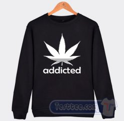 Addicted Cannabis Adidas Parody Sweatshirt