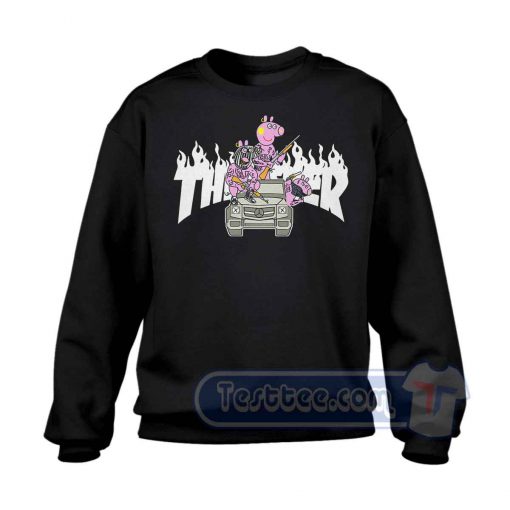 Peppa Pig Gangster X Thrasher Parody Sweatshirt