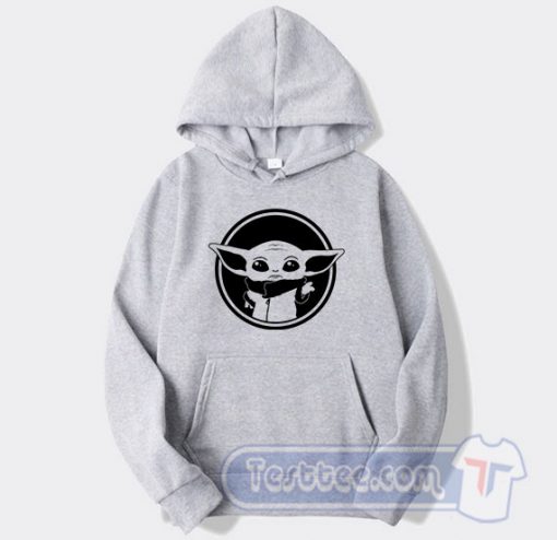 Baby Yoda Face Graphic Hoodie