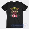 Baby Yoda Reading Book In The Flower Graphic Tees