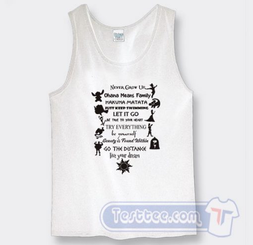 Disney Quotes Never Grow Up Graphic Tank Top