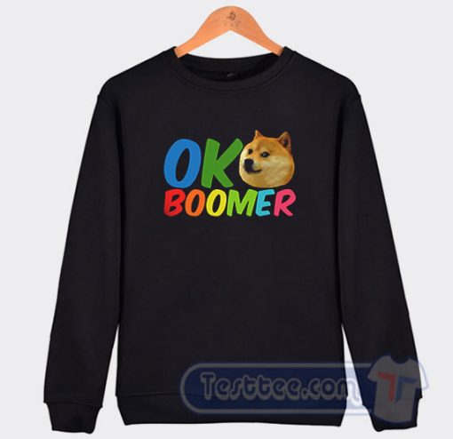 Ok Boomer Shiba Inu Dog Graphic Sweatshirt