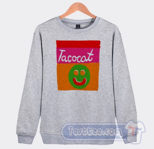 Cheap Tacocat Smile Striped Sweatshirt