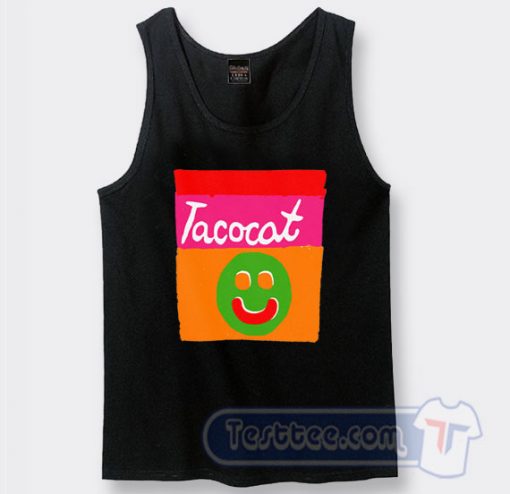 Cheap Tacocat Smile Striped Tank Top