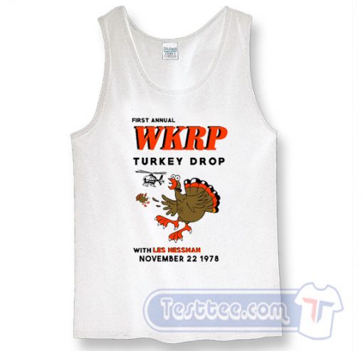 WKRP Turkey Drop With Les Nessman Tank Top