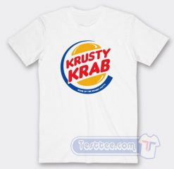 Cheap Krusty Krab Pizza Burger King Logo Tees