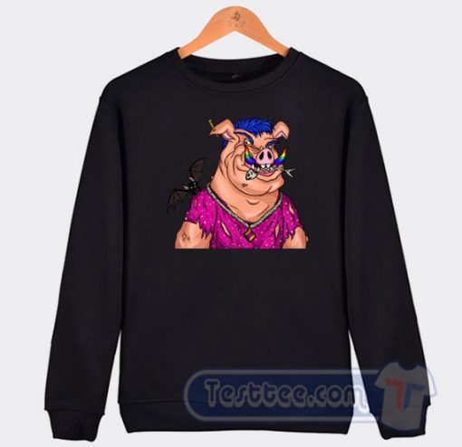Cheap The Pig Monster LGBTQ And Bat Blue Eyes Sweatshirt