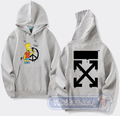 Cheap Peace Sign Bart Simpson Off White Hoodie
