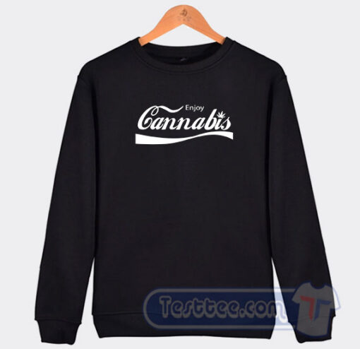 Cheap Enjoy Cannabis Coca Cola Logo Sweatshirt