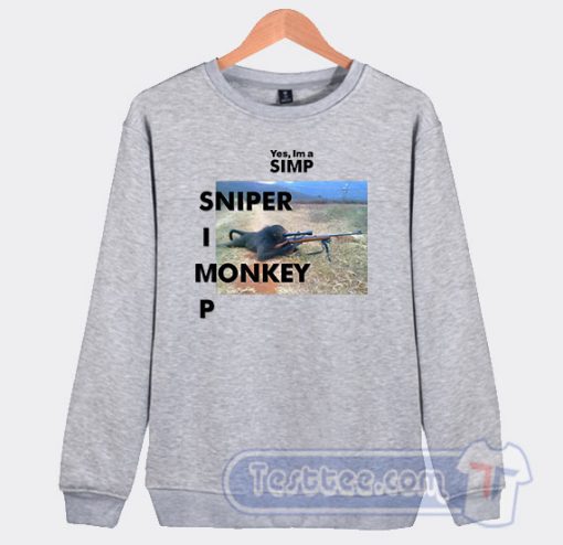 Cheap Yes I’m Simp Sniper Monkey Sweatshirt