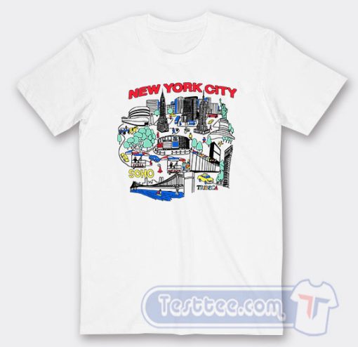 Cheap New York City Map Soho Tribeca Tees