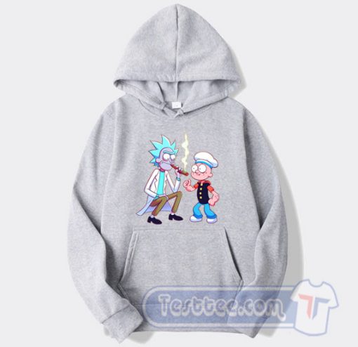 Cheap Schwifty Rick And Morty Smoking With Popeye Hoodie