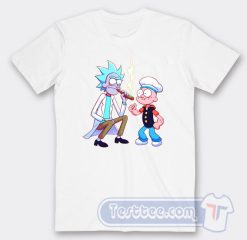 Cheap Schwifty Rick And Morty Smoking With Popeye Tees