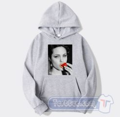 Cheap Angelina Jolie Bite Strawberry Hoodie