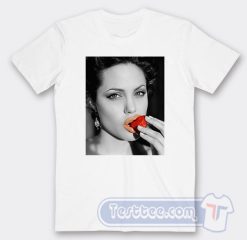 Cheap Angelina Jolie Bite Strawberry Tees