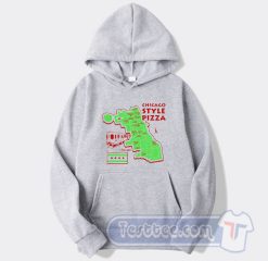 Cheap Chicago Style Pizza Maps Hoodie